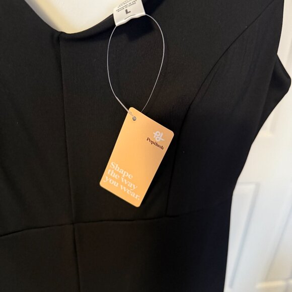 Popilush Black Shapewear Slimming Wide-Leg Jumpsuit - NWT - Size L - Picture 3 of 4